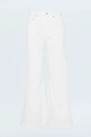 Jaydn Low Slung Palazzo Jeans White - Glamourous Grace