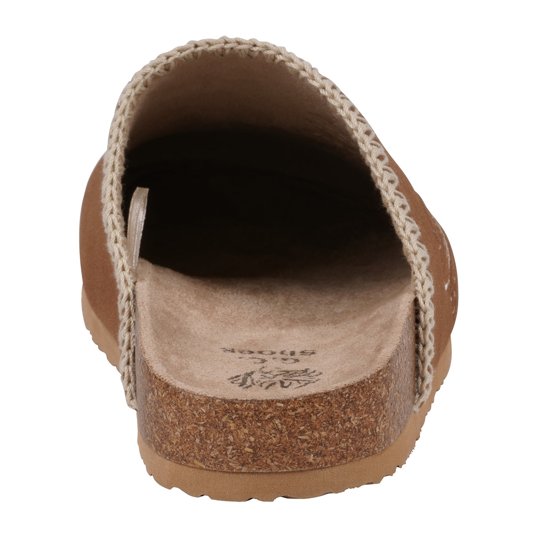 Women's Jamie Cognac Slide Footbed Clogs - Glamourous Grace