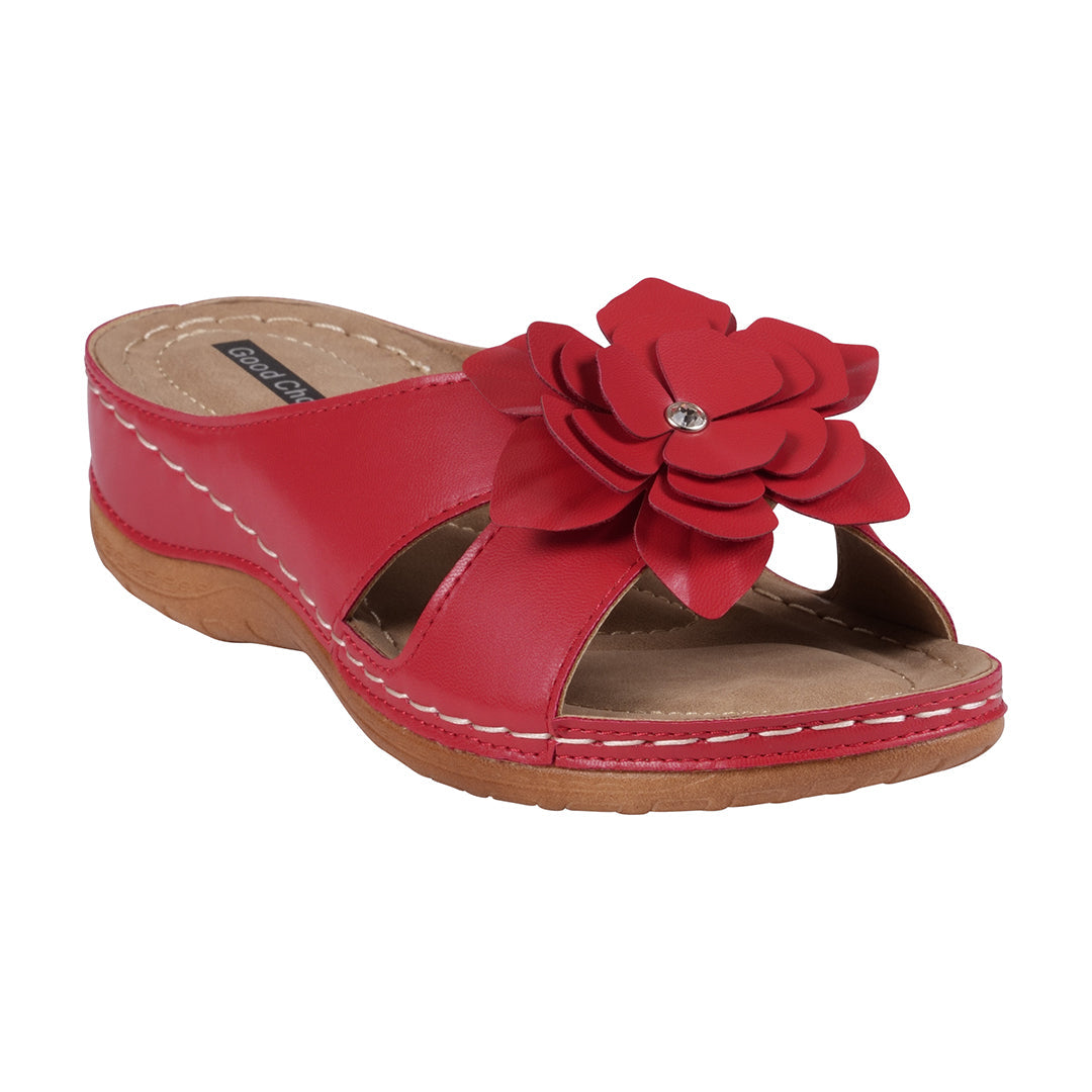 Women's Joy Coral Flower Flat Sandals - Glamourous Grace