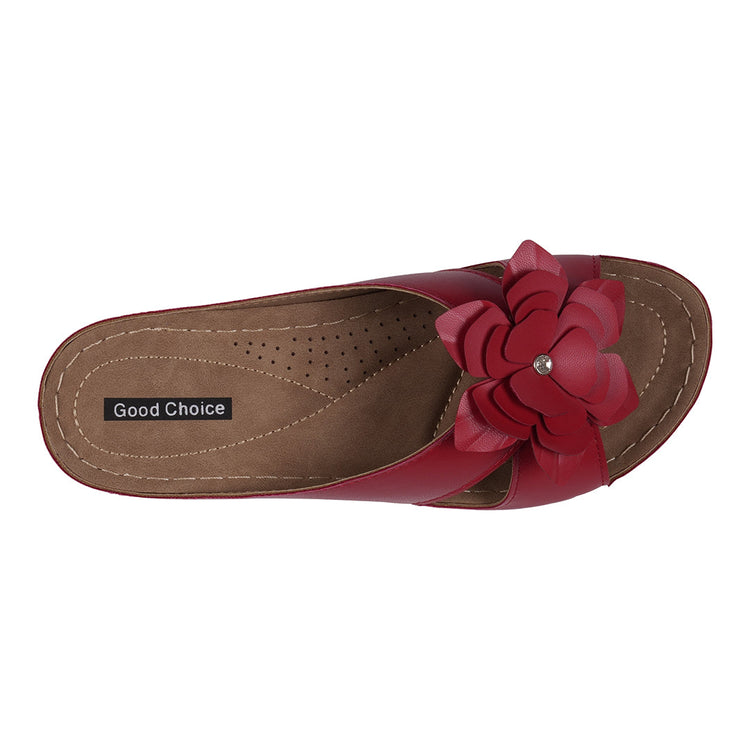 Women's Joy Coral Flower Flat Sandals