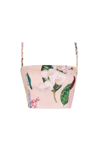 JAZMIN TOP IN JARDIN PRINT SOFT KHAKI - Glamourous Grace