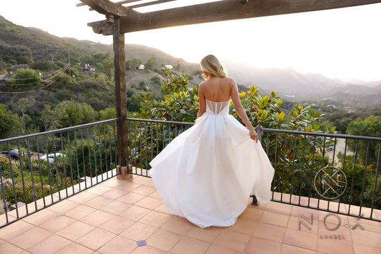 Nox Anabel JE988 Long Strapless Corset A-Line Wedding Gown