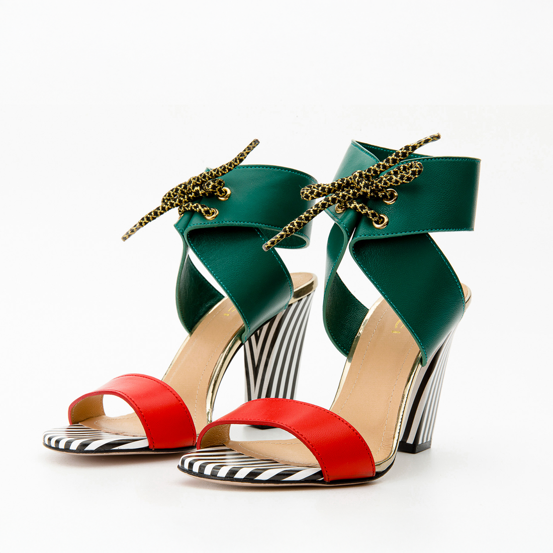The Bloke Ankle Strap Multicolor Leather Women Sandal - Glamourous Grace