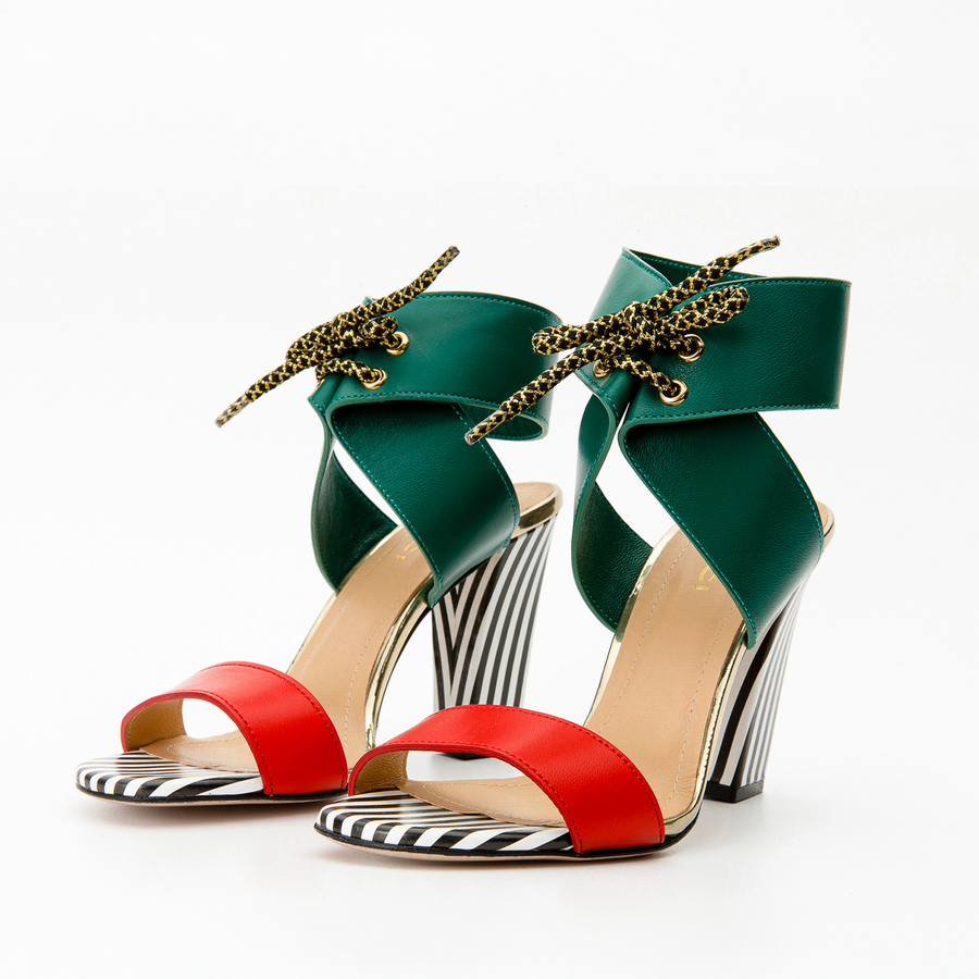 The Bloke Ankle Strap Multicolor Leather Women Sandal - Glamourous Grace