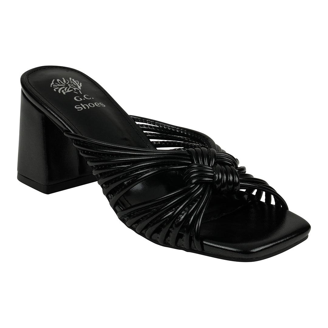 Josie Black Strappy Heeled Sandals - Glamourous Grace