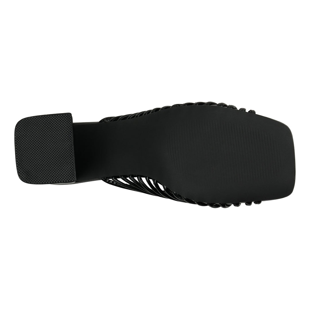 Josie Black Strappy Heeled Sandals - Glamourous Grace