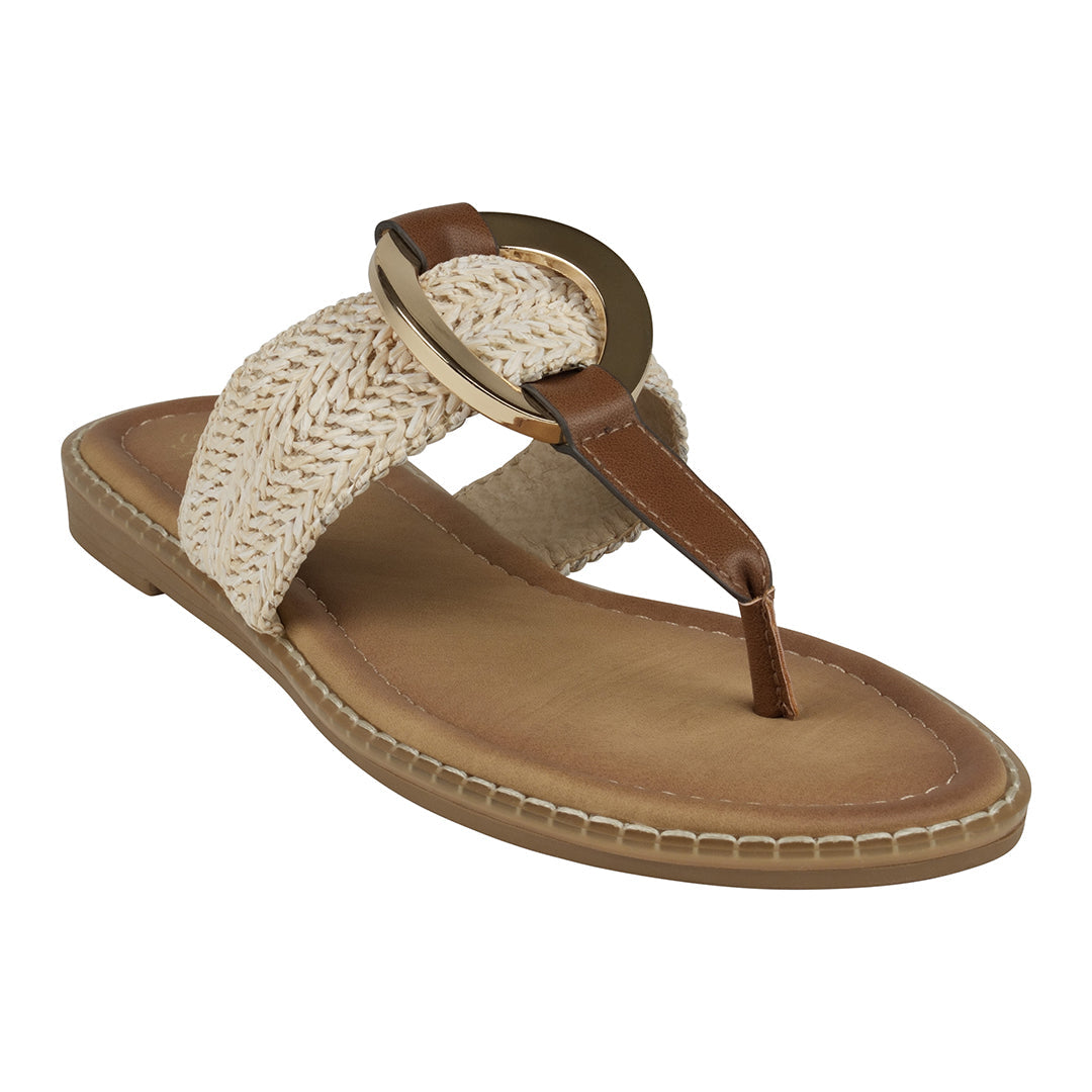Women's Jovie Natural Thong Flat Sandals - Glamourous Grace