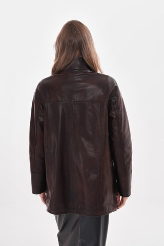 The Liora Brown Leather Women Jacket