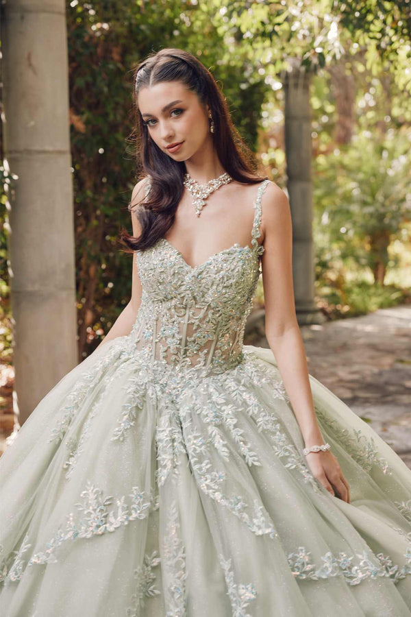 Juliet JT1450J Poofy Sweetheart Corset Boned Quinceanera Ball Gown - Glamourous Grace
