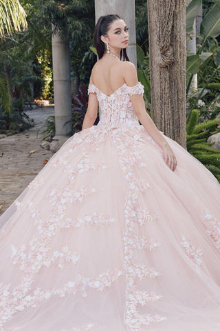 Juliet JT1460J Off the Shoulder Corset Bodice Poofy Quinceanera Gown