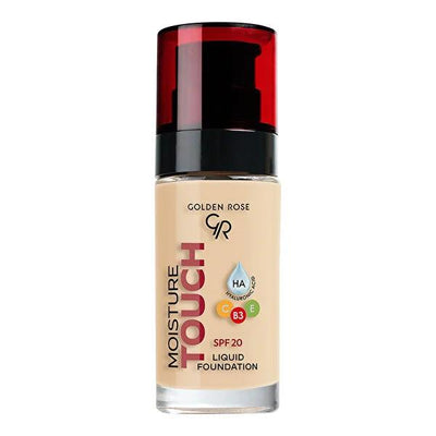 Golden Rose Moisture Touch Liquid Foundation SPF20 - Vegan, Hydrating, and Protective Coverage - Glamourous Grace