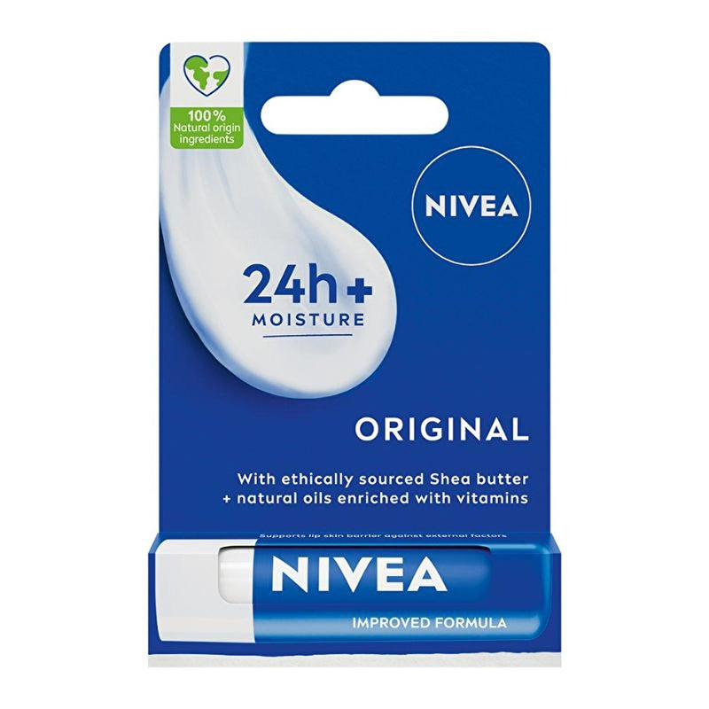 Nivea Original Care Lip Balm - Natural, Long-Lasting Moisturizer for Dry Lips - Glamourous Grace