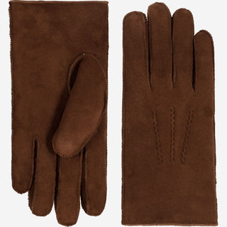Jack (brown) – Suede leather gloves with luxurious sheep fur lining - Glamourous Grace