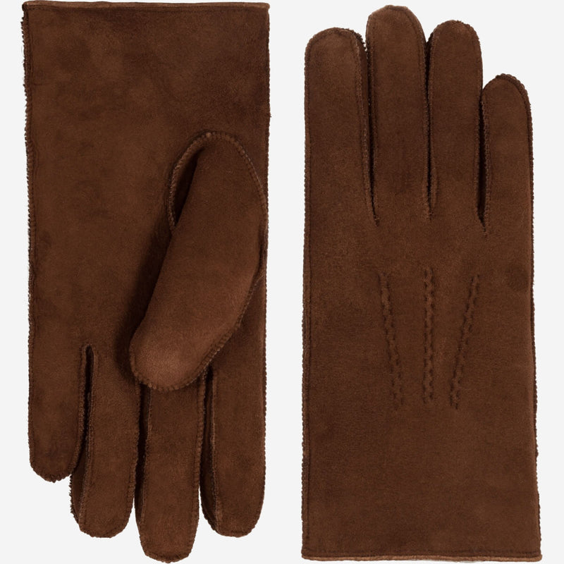 Jack (brown) – Suede leather gloves with luxurious sheep fur lining - Glamourous Grace