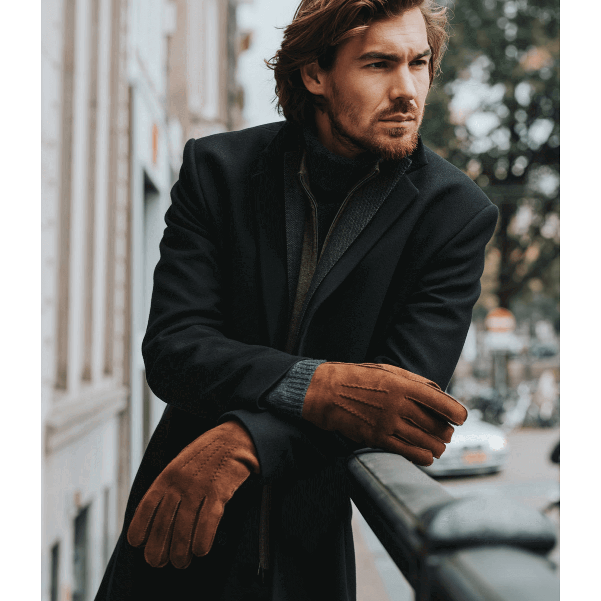 Jack (brown) – Suede leather gloves with luxurious sheep fur lining - Glamourous Grace