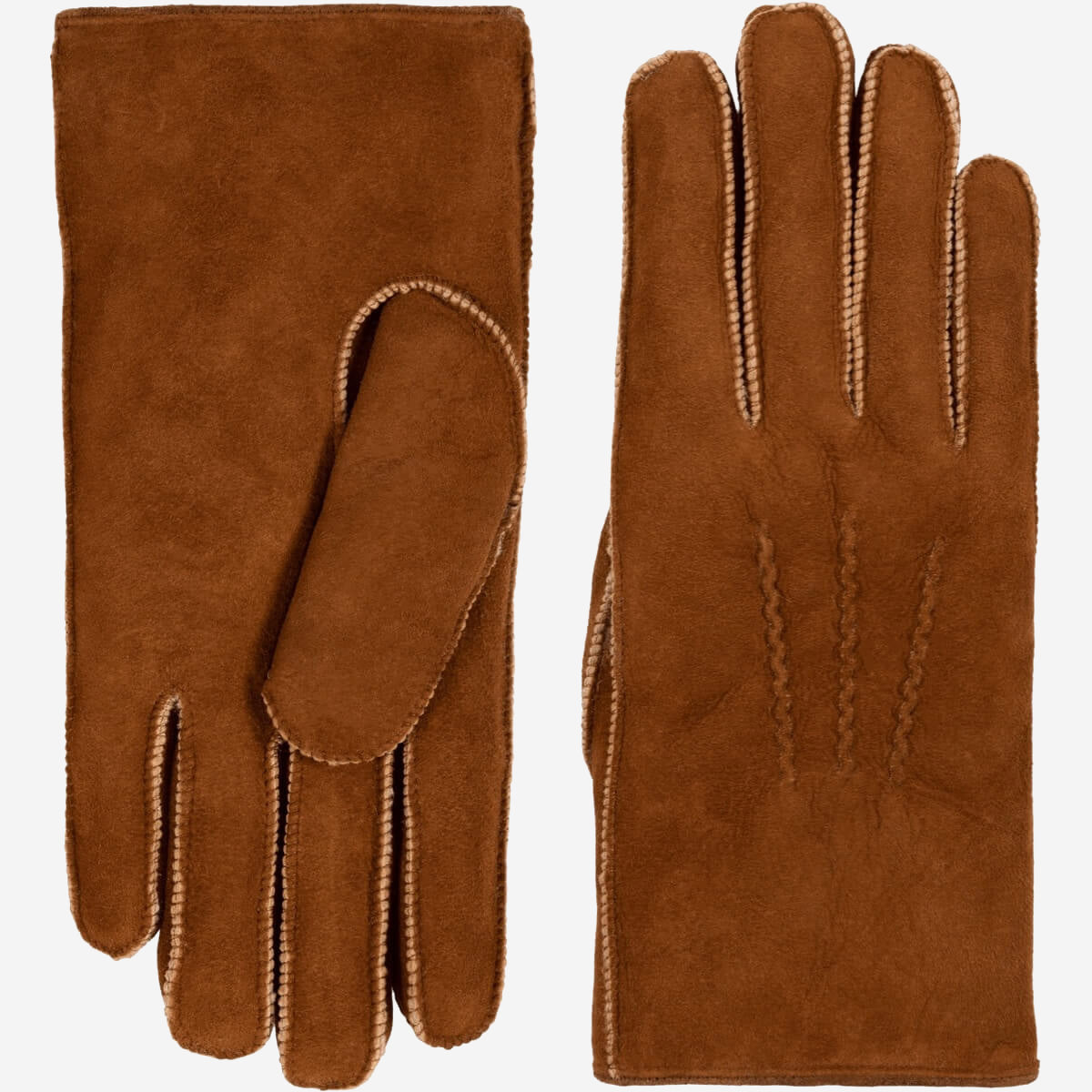 Jack (camel) – Suede leather gloves with luxurious sheep fur lining - Glamourous Grace