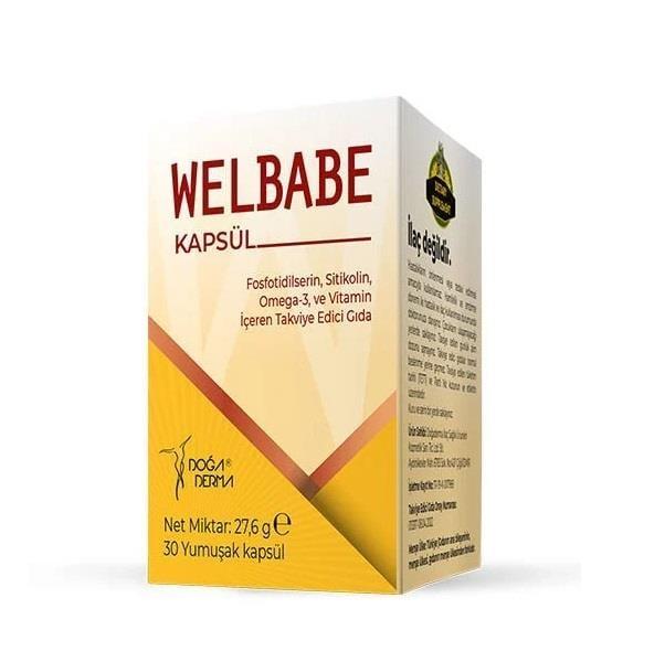 Do_aDerma Welbabe: Cognitive Support Supplement with Fosfotidilserin, Sitikolin, Omega 3 & Vitamin B12 - Boost Brain Health & Focus - 30 Softgel Capsules - Glamourous Grace