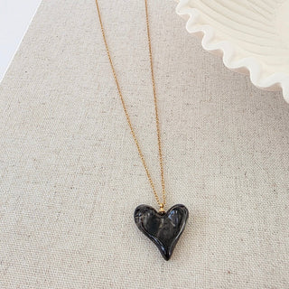 Jan Resin Heart Necklace - WATERPROOF