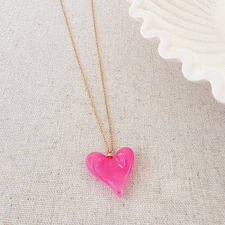 Jan Resin Heart Necklace - WATERPROOF