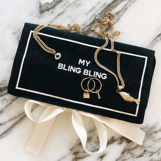 Jewelry Organizer, Travel Pouch – Bling Bling – Black - Glamourous Grace
