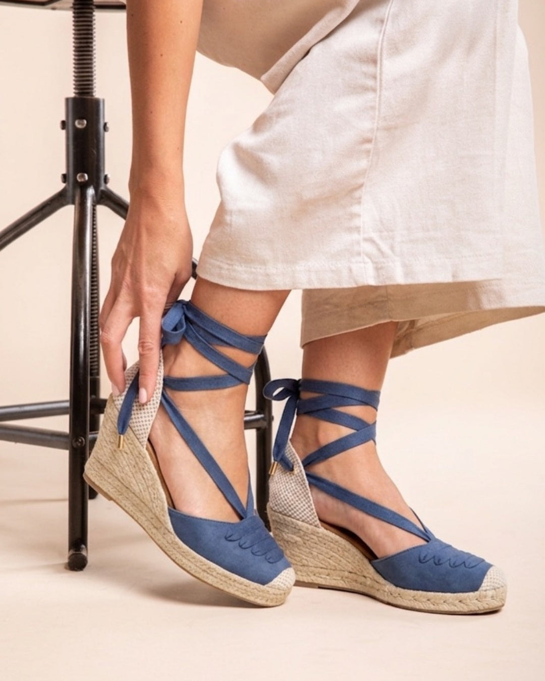 Jimena High Laces French Blue Laced - Glamourous Grace