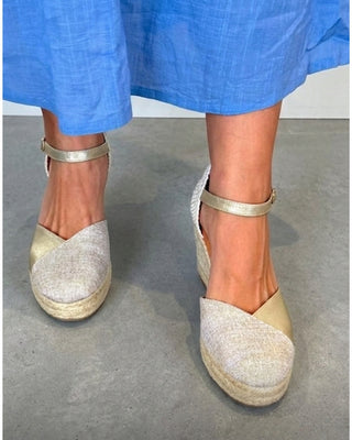 Jimena High Strap Gold-Woven - Glamourous Grace