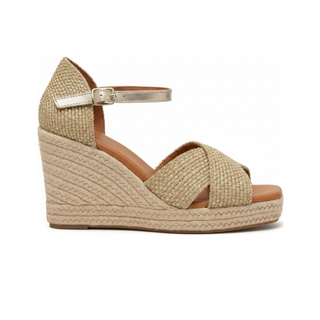 Jimena Mid Double Band Gold-Linen - Glamourous Grace