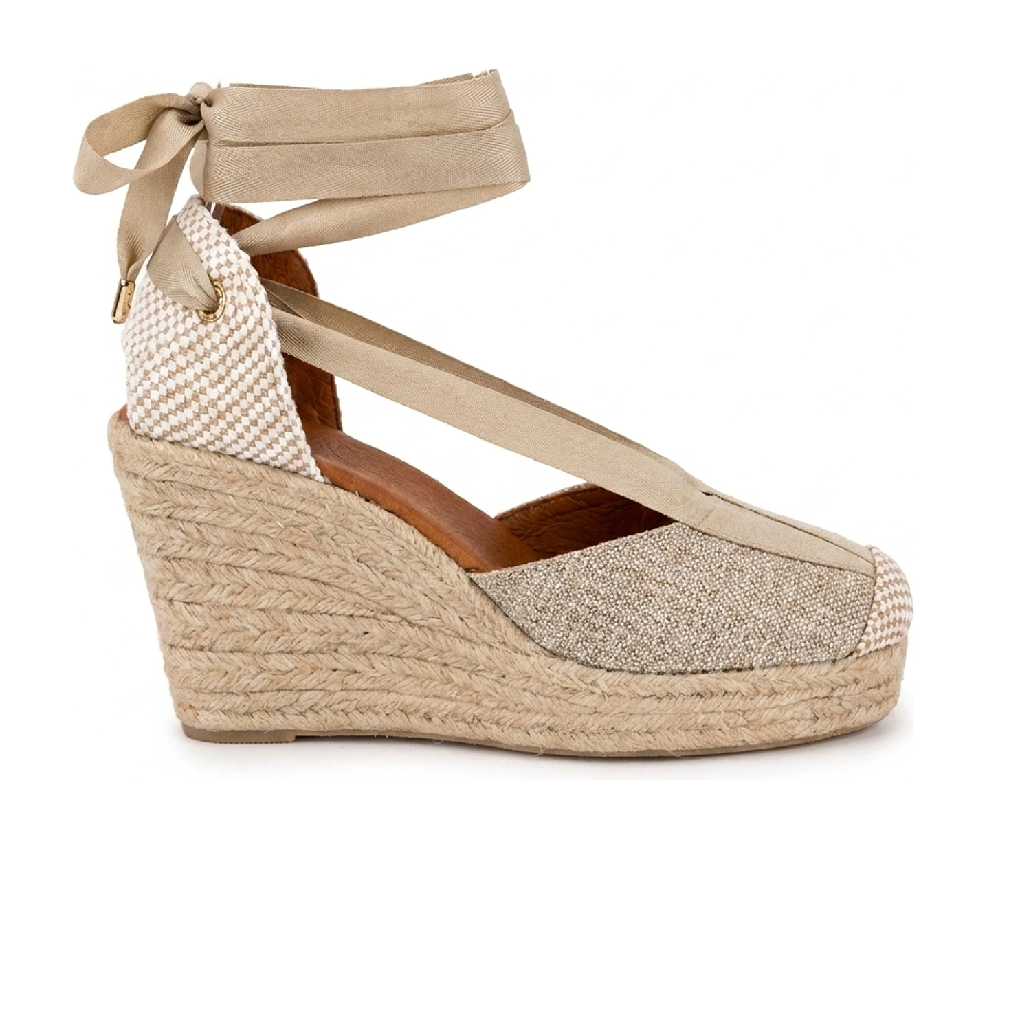 Jimena High Laces Gold Woven Lace-Up - Glamourous Grace