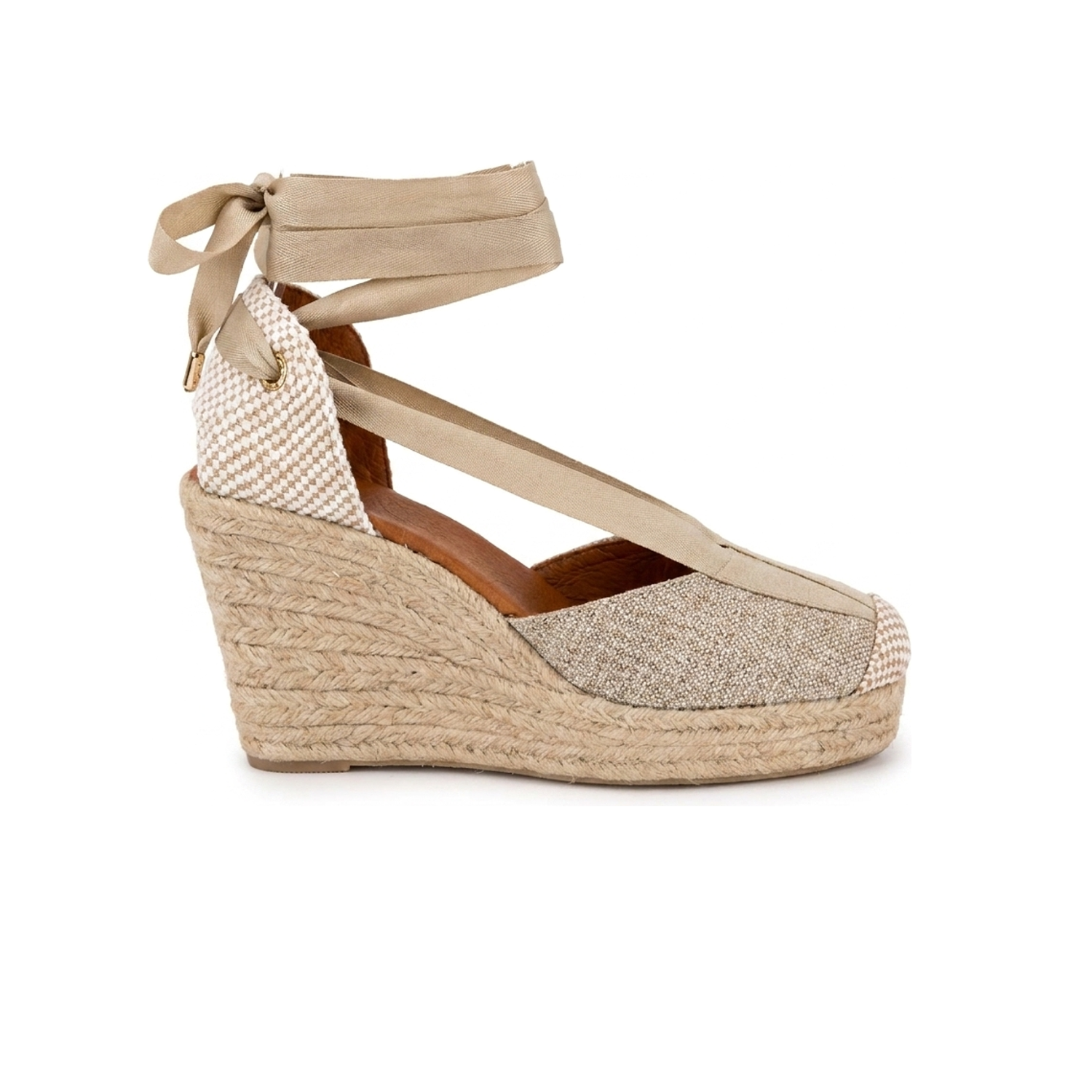 Jimena High Laces Gold Woven Lace-Up - Glamourous Grace