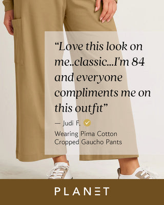 Pima Cotton Cropped Gaucho Pants - Putty - Glamourous Grace