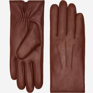 Julietta (brown) - Lambskin leather gloves with plush rabbit fur lining and touchscreen feature - Glamourous Grace