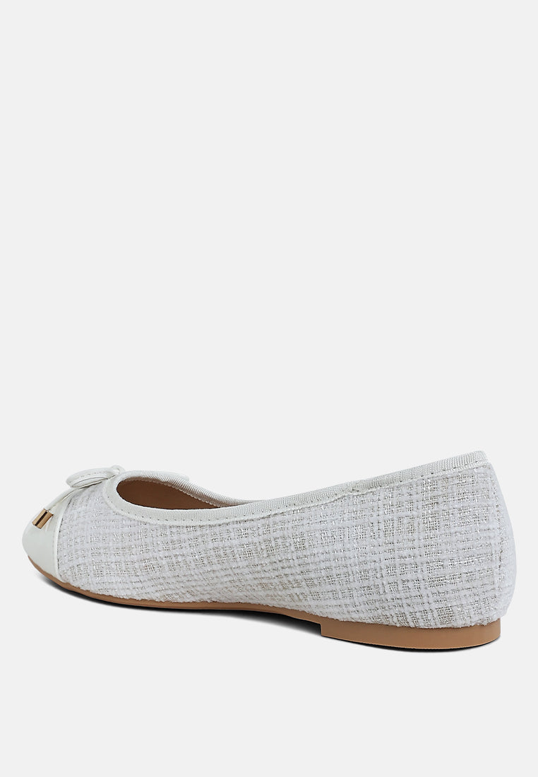 Junpey Plaid Tweed Ballet Flats - Glamourous Grace