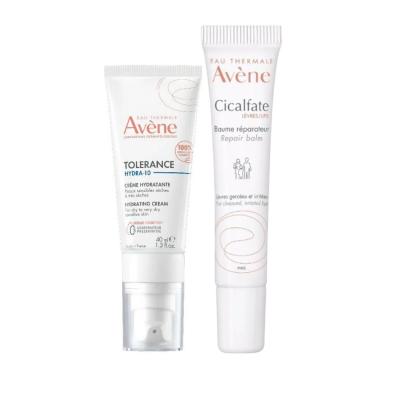 Avene Skincare Set for Dry Sensitive Skin - Moisturizing Cream & Soothing Lip Balm - Glamourous Grace