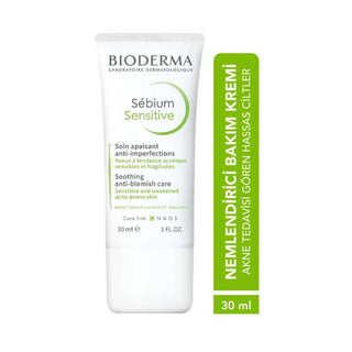 Bioderma Sebium Sensitive 30 Ml - Sensitive Skin Care for Acne-Prone Skin, Hypoallergenic & Fragrance-Free - Glamourous Grace