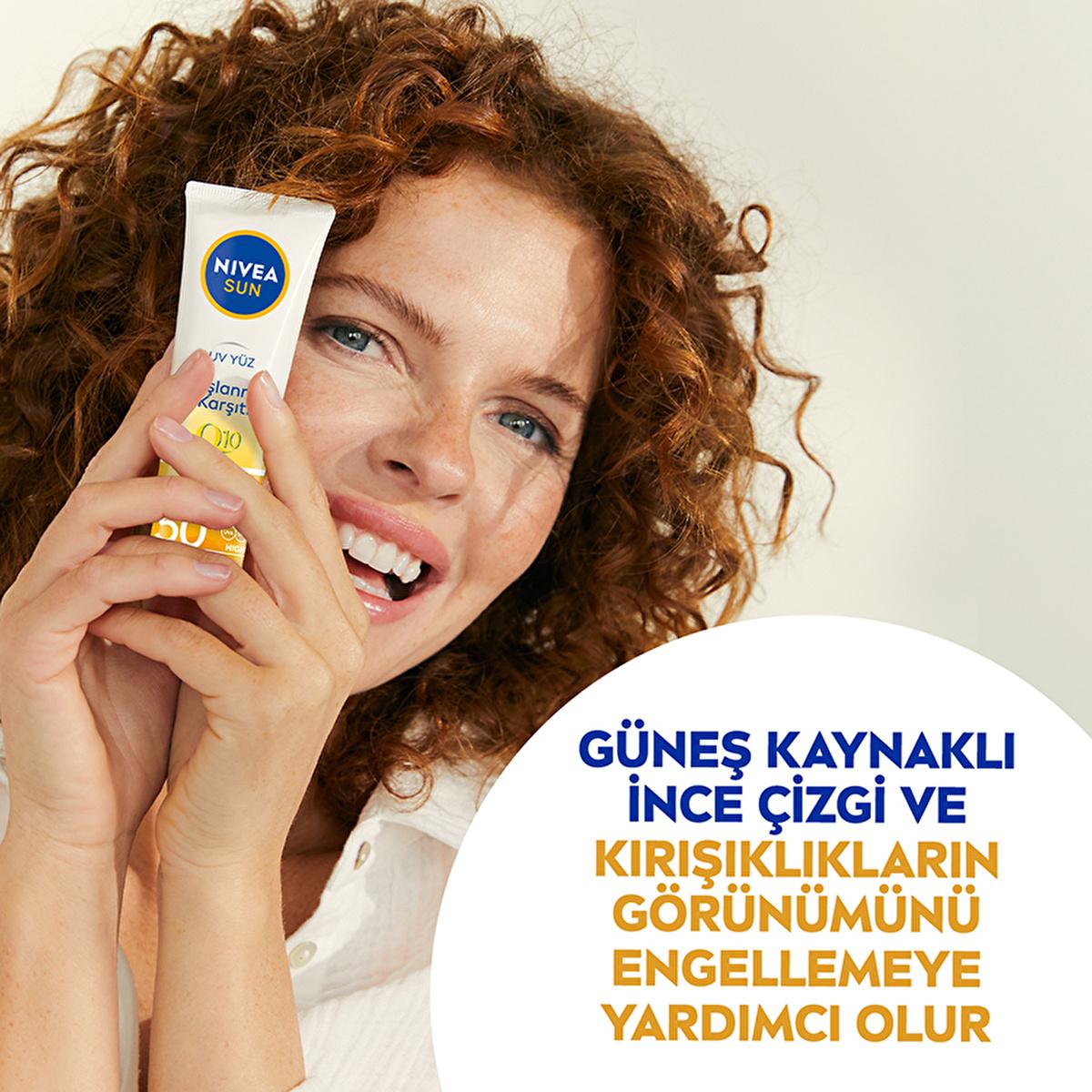 Nivea Sun SPF 50+ Anti-Aging Q10 Facial Sunscreen: Daily Sun Protection for Wrinkles & Dark Spots, Broad Spectrum UVA/UVB Defense - Glamourous Grace