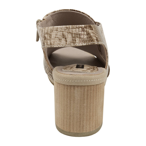 Keefa Snake/Beige Cross Strap Slingback Heeled Sandals - Glamourous Grace