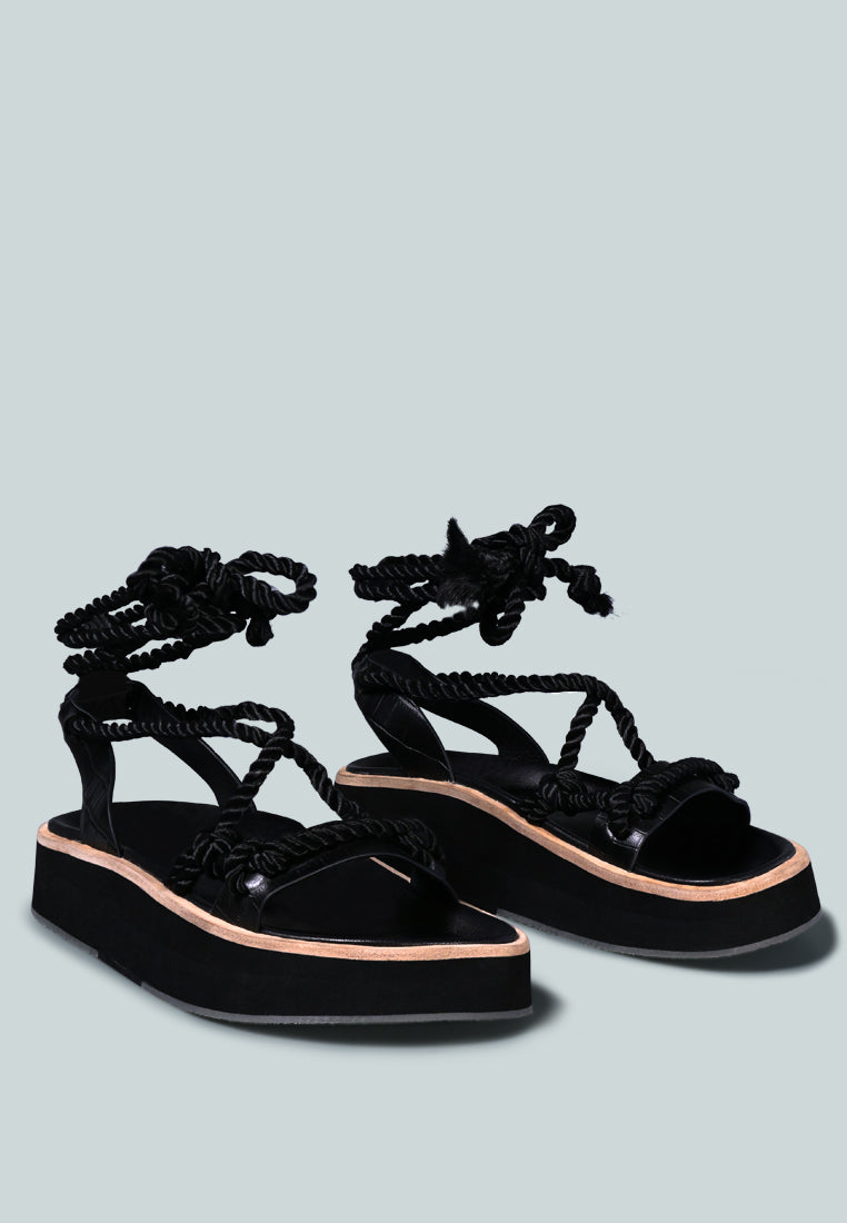 Kendall Strings Platform Leather Sandal - Glamourous Grace