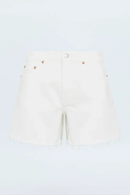 Kennedy Mid Rise Cut Off Short Antique White