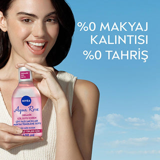 NIVEA Aqua Rose Micellar Makeup Remover - Gentle & Effective Dual-Phase Formula (13.53 fl oz)