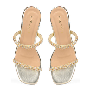 Evara - Gold Kitten Heels