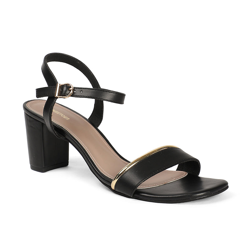 Mila - Black Block Heels - Glamourous Grace