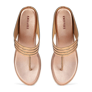 Shynara - Gold Thong Wedges