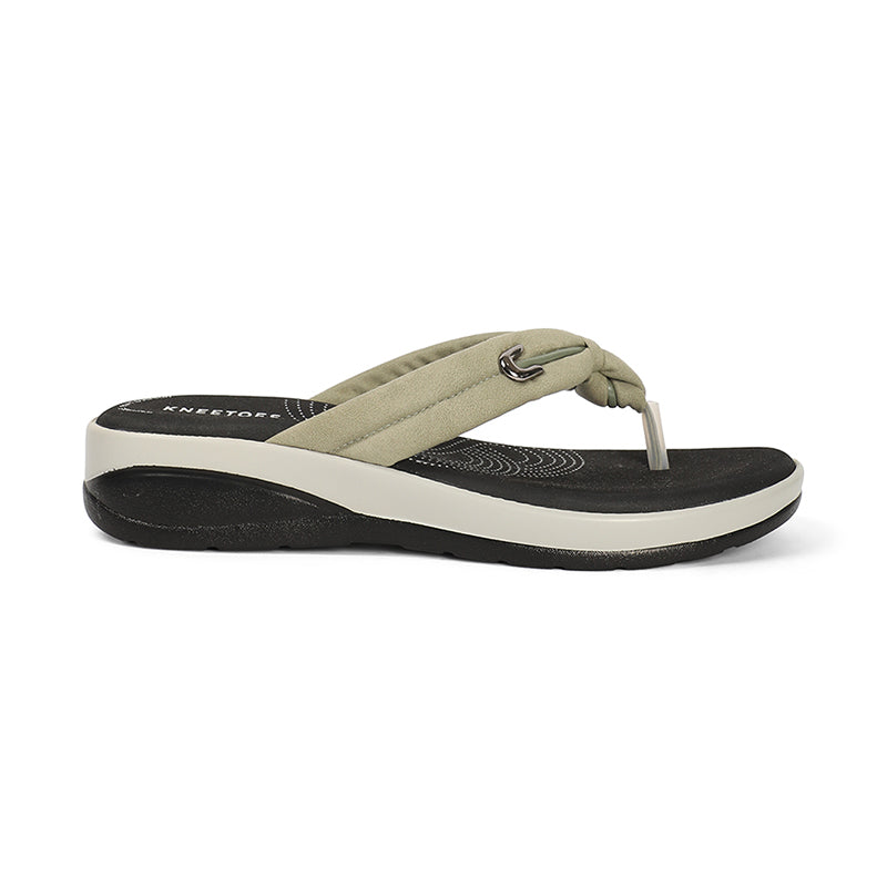 Sarya - Olive Thong Wedges - Glamourous Grace