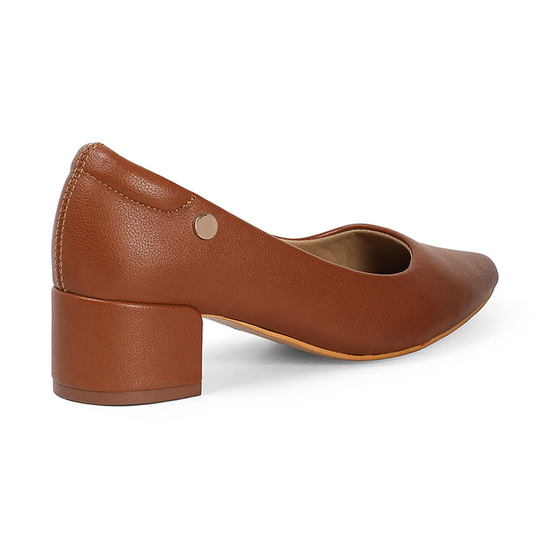 Maddie - Brown Block Heels - Glamourous Grace
