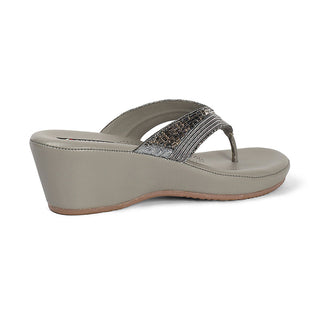 Bexley- Grey Thong Wedges
