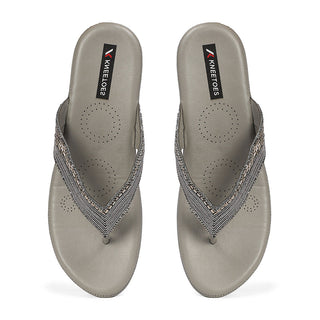 Bexley- Grey Thong Wedges