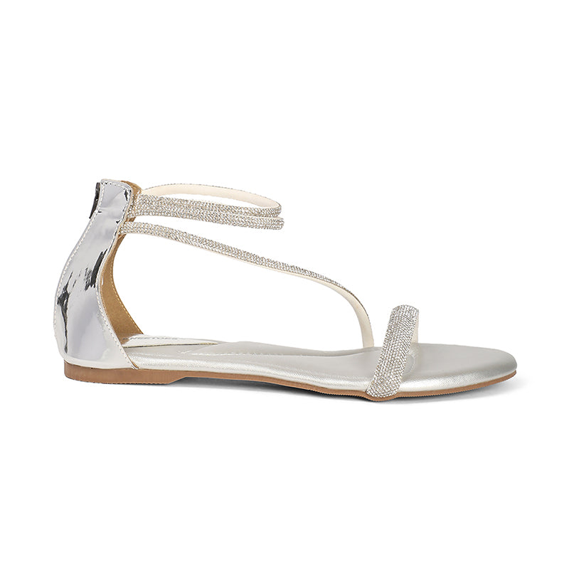 Solana- Silver Sandals - Glamourous Grace