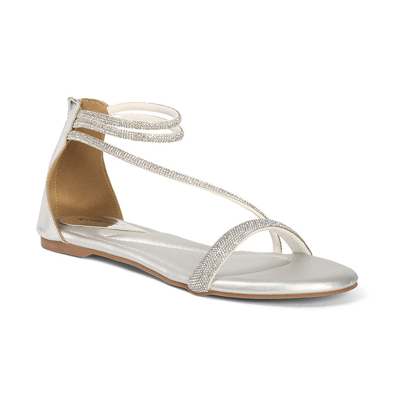 Solana- Silver Sandals - Glamourous Grace