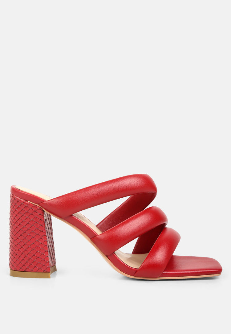 Kywe Textured Heel Chunky Strap Sandals - Glamourous Grace