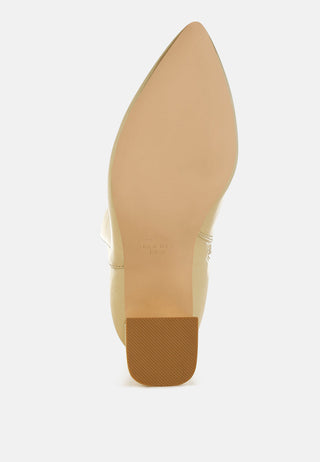 Kaira Metallic Accent Heel High Ankle Boots